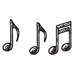 Vintage Music Sheet Jazz Illustration - Black and White Musical Notation Art