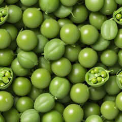 fresh green peas in open pods isolated on white background showing natural