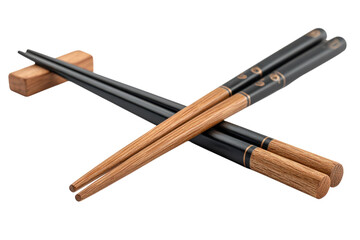 Elegant Chopsticks Set Black Wooden Design with Holder for Japanese Cuisine and Fine Dining