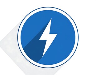 Blue lightning bolt icon on a circle
