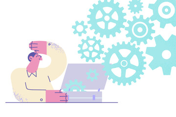 Creativity and experience of businessman concept