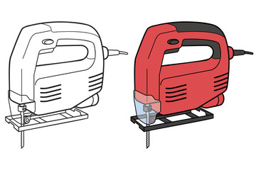 電動ジクソー［カラー＆線画］