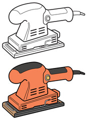 電動サンダー［カラー＆線画］