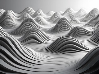 Obraz premium Abstract wavy lines monochrome background with smooth transitions and elegant design ideal for modern wallpaper or presentation backdrop