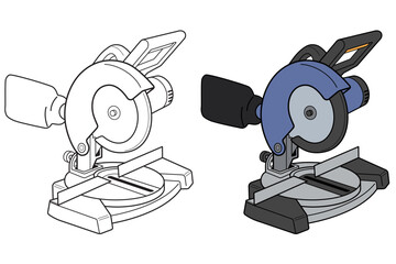 電動卓上丸鋸［カラー＆線画］