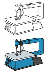 卓上糸ノコ盤［カラー＆線画］