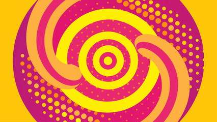 swirl pattern yellow pink halftone