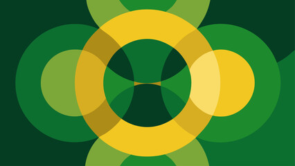 Fototapeta premium Green Gold Gradient Circles