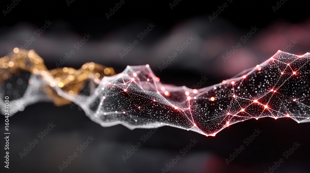 Aufkleber innovative digital network with connected data points