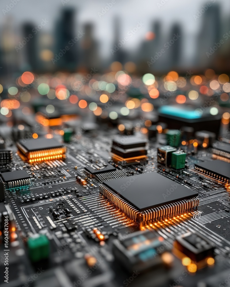 Poster advanced microchip technology for modern electronics