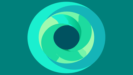 Green Turquoise Soft Abstract Rings