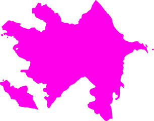 Pink silhouette map of Azerbaijan on a white background. High-quality vector illustration ideal for educational content, geographic infographics, and political or cultural designs.