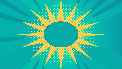 Teal Halftone Background with Circles