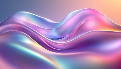 Naklejka premium Abstract Fluid Fabric Waves with Pastel Gradient Color and Shiny Texture