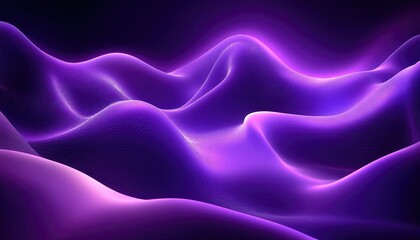 Abstract Purple Wavy Background with Luminous Edges and Smooth Texture Detail