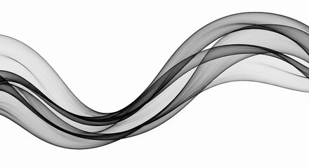 black flowing wave on white background 