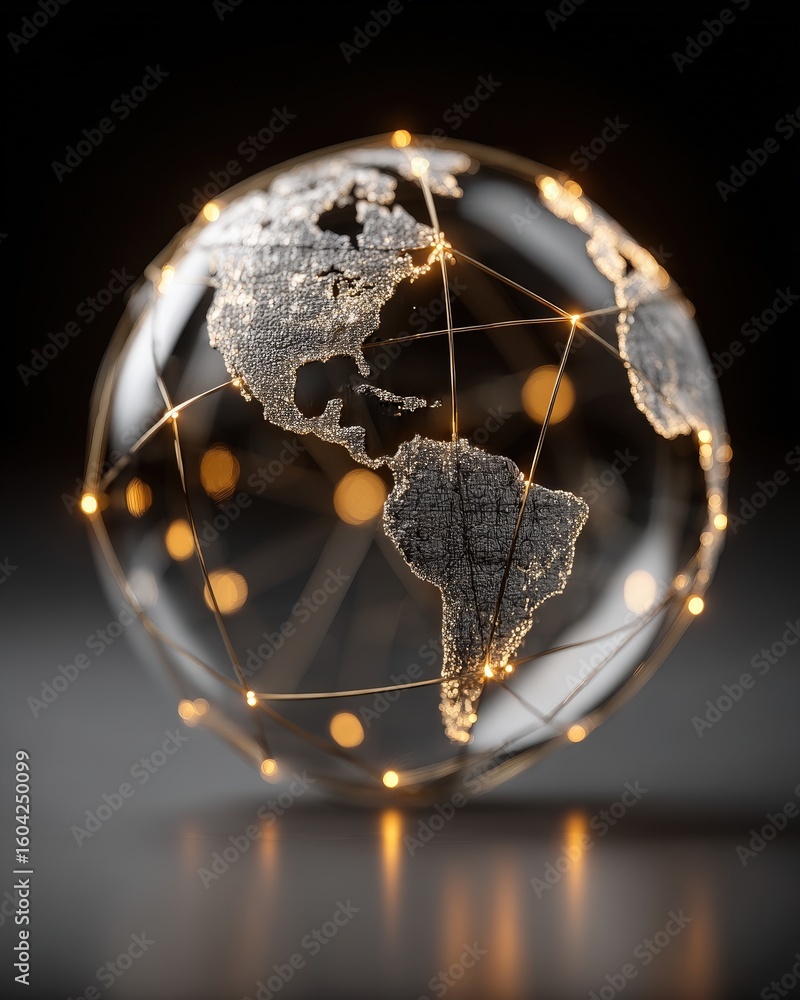 Poster global connectivity and digital networks visualization