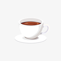 white cup with coffee isolate