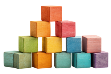 Colorful Wooden Blocks Pyramid Toy Stacking Cubes Children s Game Education Playtime Kid Fun