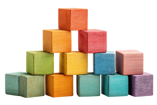 Colorful Wooden Blocks Pyramid Toy Stacking Cubes Children s Game Education Playtime Kid Fun