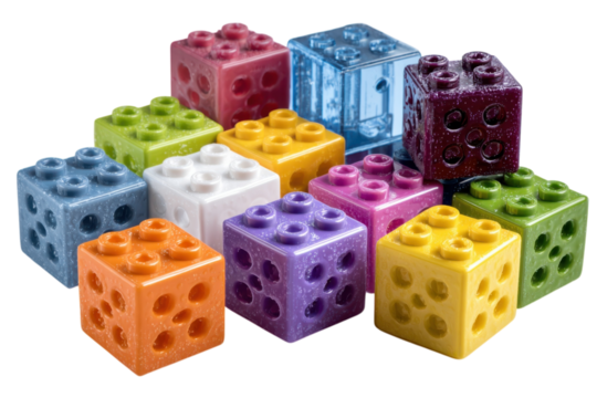 Colorful Interlocking Building Blocks Toy Cubes Imagination Creativity Construction Playtime