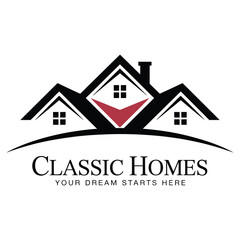 Modern Real Estate house Logo Design in Clean Vector Style.
