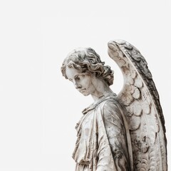 Elegant marble angel statue art