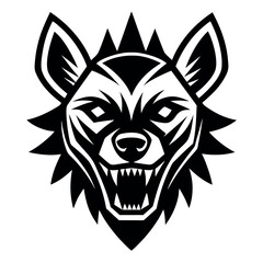 Fototapeta premium Minimalist Fierce hyena logo vector illustration. 