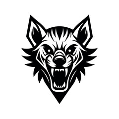 Obraz premium Minimalist Fierce hyena logo vector illustration. 