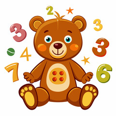 Obraz premium A set of vector illustration with a brown teddy 