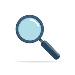 Magnifying glass illustration on black background for searching and investigation