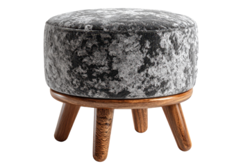 Round Stool Furniture Decor Design Wooden Legs Modern Chair Cushioned Seating Interior Home