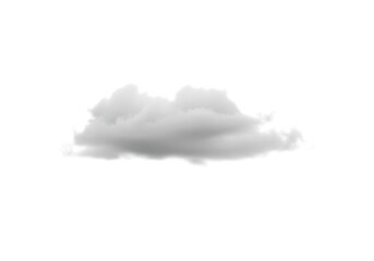 A single fluffy white cloud floats serenely against a clear isolated