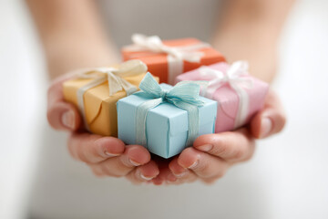 open hands holding beautifully wrapped gifts symbolize generosity and kindness during giving tuesday