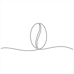 One line drawing of Coffee Beans minimalist vector illustration