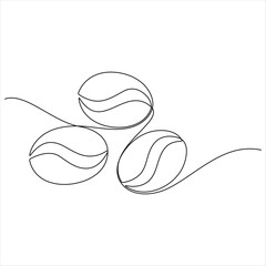 One line drawing of Coffee Beans minimalist vector illustration