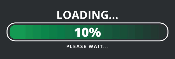 10% loaded loading bar vector illustration, design for websites and graphic resources.
