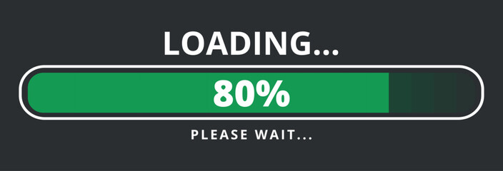 80% loaded loading bar vector illustration, design for websites and graphic resources.