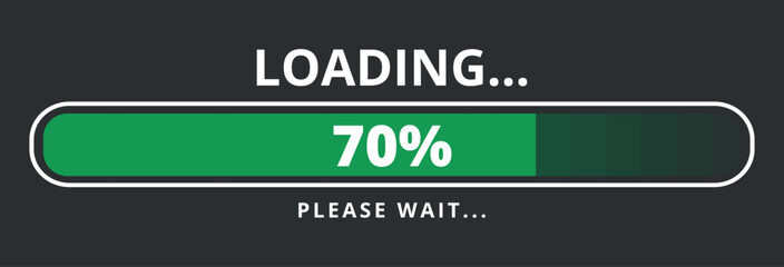 70% loaded loading bar vector illustration, design for websites and graphic resources.