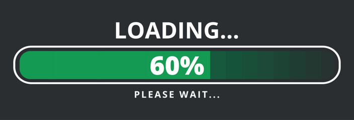 60% loaded loading bar vector illustration, design for websites and graphic resources.