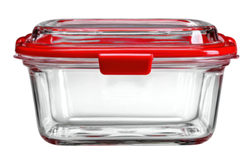 Airtight Glass Food Storage Container with Red Lid Kitchen organization food preservation fridge