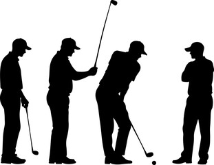 Golf Swing Silhouette Group" vector bundle