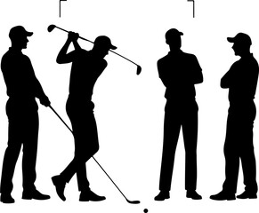 Golf Swing Silhouette Group" vector bundle