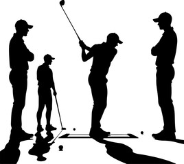 Golf Swing Silhouette Group" vector bundle