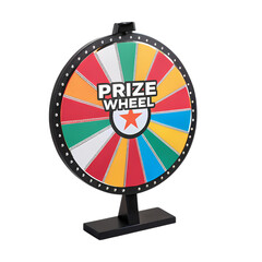 Colorful Prize Wheel A Spin to Win on transparent background