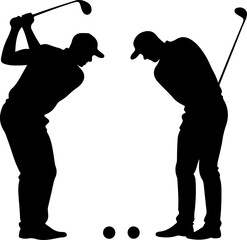 Golf Swing Silhouette Group" vector bundle