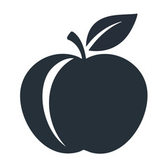 Apple icon illustration Simple food graphic Fruit design Element for healthy eating or educational resource Isolated on black