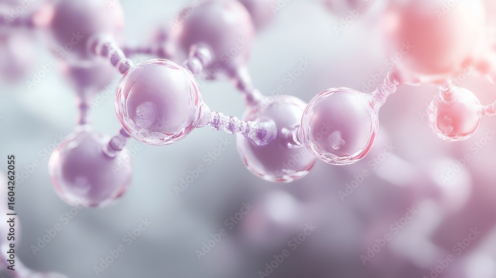 Poster detailed 3d visualization of cell biology structures and atomic arrangements in complex forms