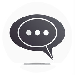 Fototapeta premium Speech bubble icon with three dots. Communication, online conversation symbol in modern design.