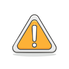 Warning sign icon with exclamation mark inside triangle for danger, error, caution, or alert themes and concepts.